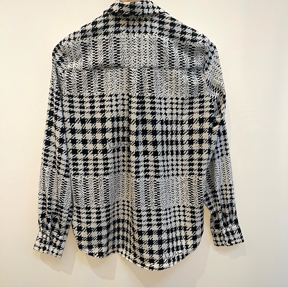 Richard Allan x H&M Patchwork Houndstooth‎ Button-Front Shirt | Size US 2 - Picture 6 of 12